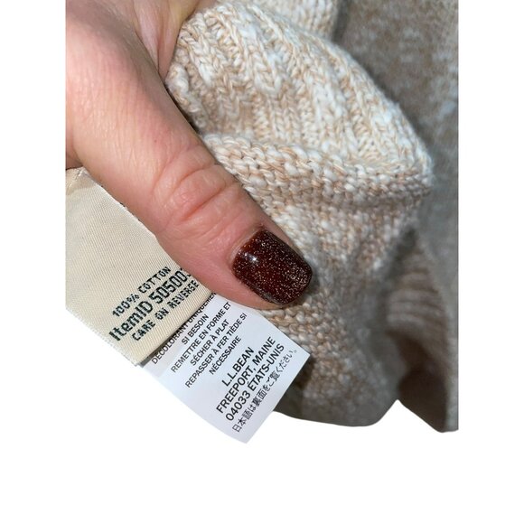 L.L.Bean Womens Medium Beige Cowl Neck Ragg Longer Sweater - Picture 5 of 8